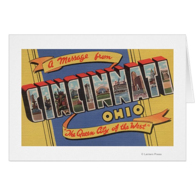 Cincinnati, Ohio - Stora Brev Scenes Hälsningskort (Framsidan Horizontal)