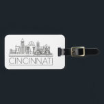 Cincinnati, Ohio Stylized Skyline Luggage Tag Bagagebricka<br><div class="desc">Ett unikt bagagetagg som representerar den vackra staden Cincinnati,  Ohio.  Den här märkrn illustrerar stadens unika skylt med namn under.</div>