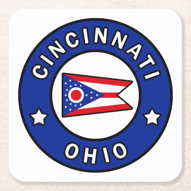 Cincinnati Ohio Underlägg Papper Kvadrat (Framsidan)