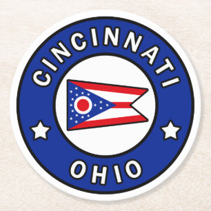 Cincinnati Ohio Underlägg Papper Rund