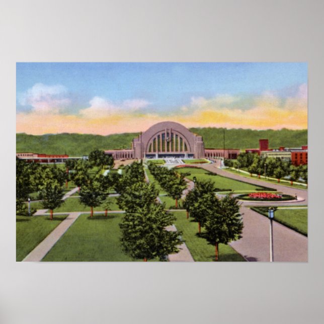 Cincinnati Ohio Union Terminal Area Poster (Framsidan)