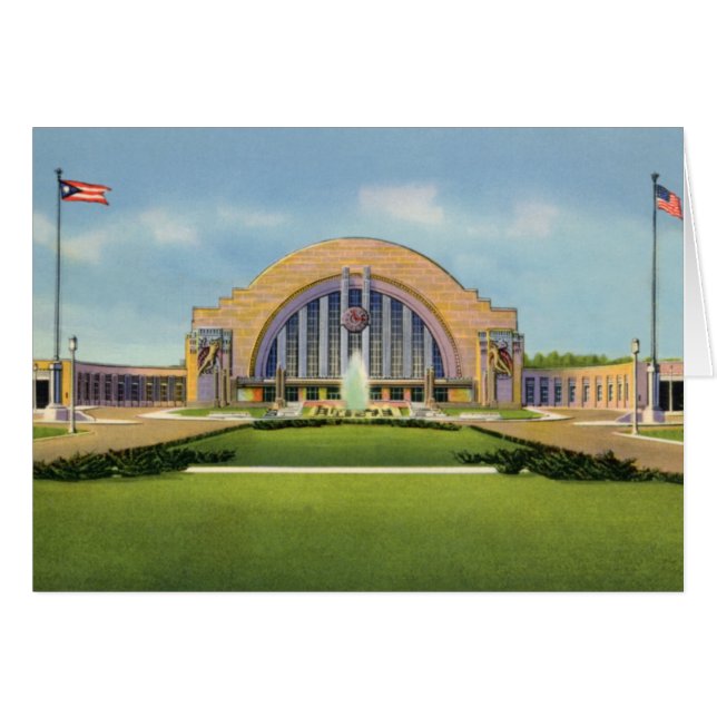 Cincinnati Ohio Union Terminal Hälsningskort (Framsidan Horizontal)