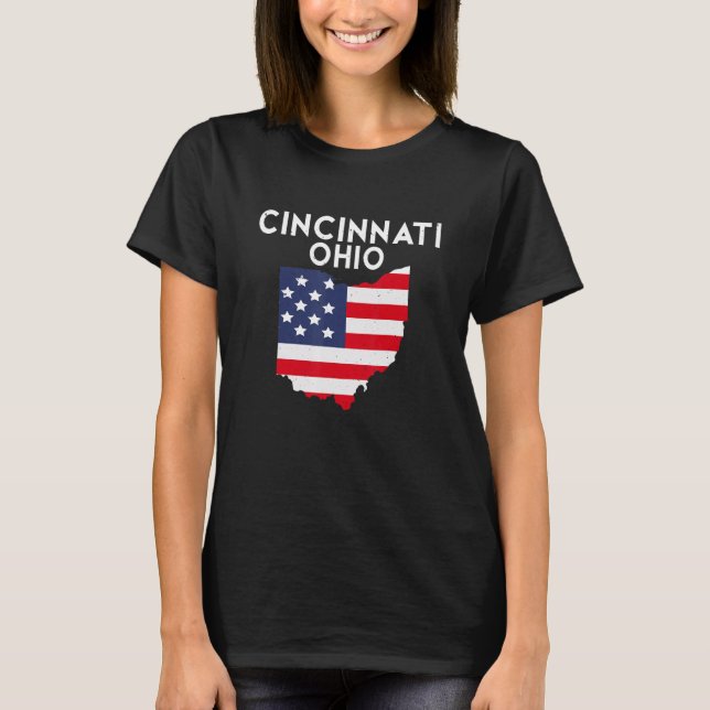 Cincinnati Ohio USA State America Travel Ohioan T Shirt (Framsida)