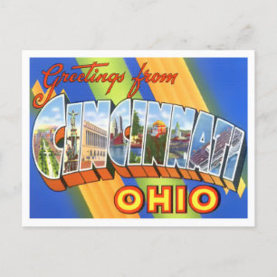 Cincinnati, Ohio Vintage Big Brev Postcard Vykort