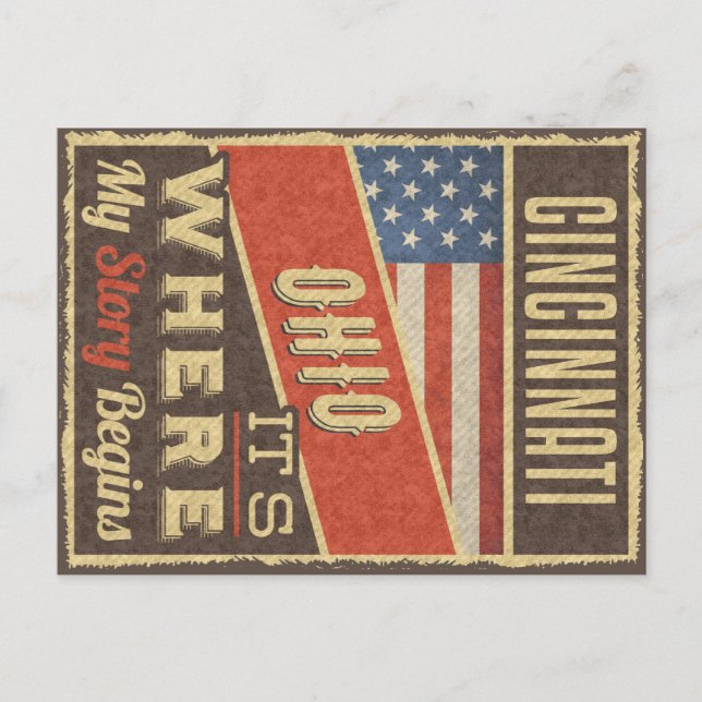 Cincinnati Ohio Vykort (Framsida)