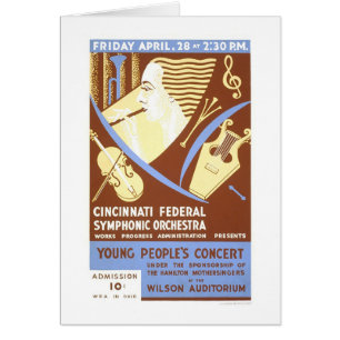 Cincinnati orkester 1939 WPA Hälsningskort