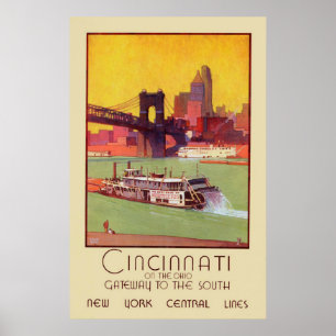 Cincinnati på den Ohio nyckeln till söderna Poster