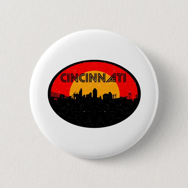 Cincinnati Red Black Oval City Knapp (Framsida)