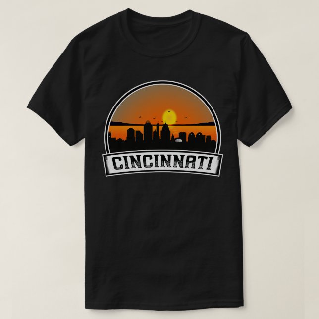 Cincinnati Retro City Skyline T Shirt (Design framsida)
