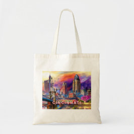 Cincinnati Skyline Abstrakt Art Tygkasse