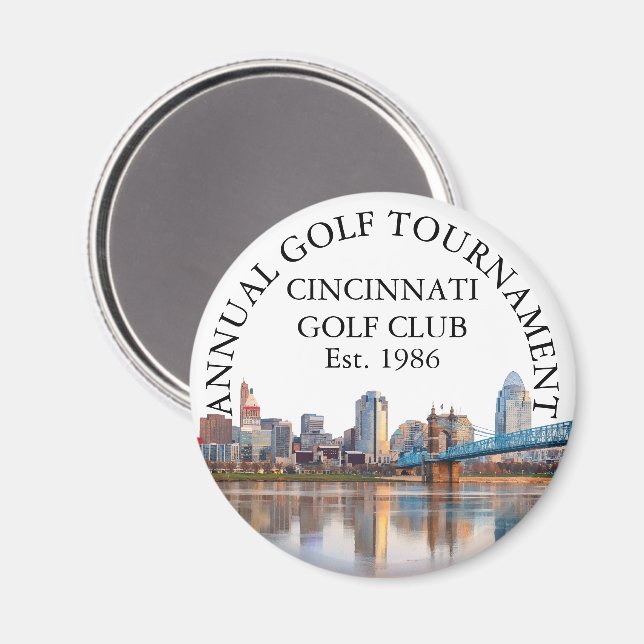 Cincinnati Skyline Golf Club Turnering Anpassad Magnet (Front/Back)