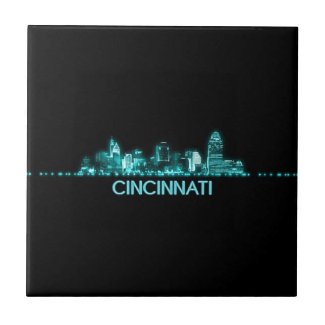 Cincinnati Skyline Kakelplatta (Framsidan)