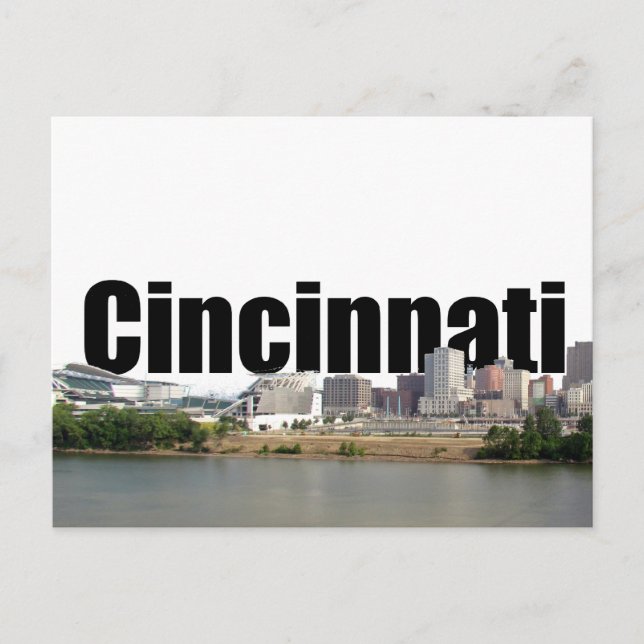 Cincinnati Skyline med Cincinnati i Himlar Vykort (Framsida)