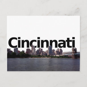 Cincinnati Skyline med Cincinnati i himmel abov Vykort