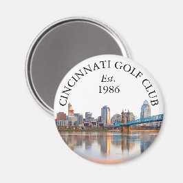 Cincinnati Skyline Personlig Golft Klubb Namn Magnet