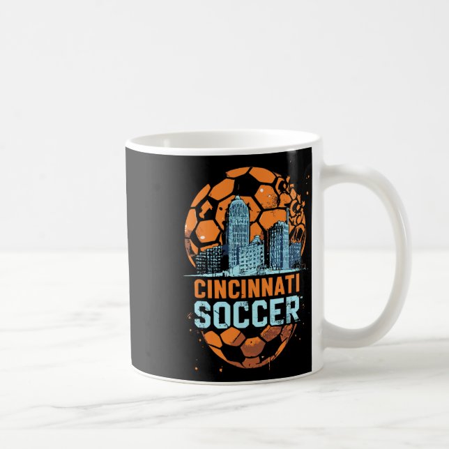 Cincinnati Soccer City Siluett Cool Cincy 513  Kaffemugg (Höger)