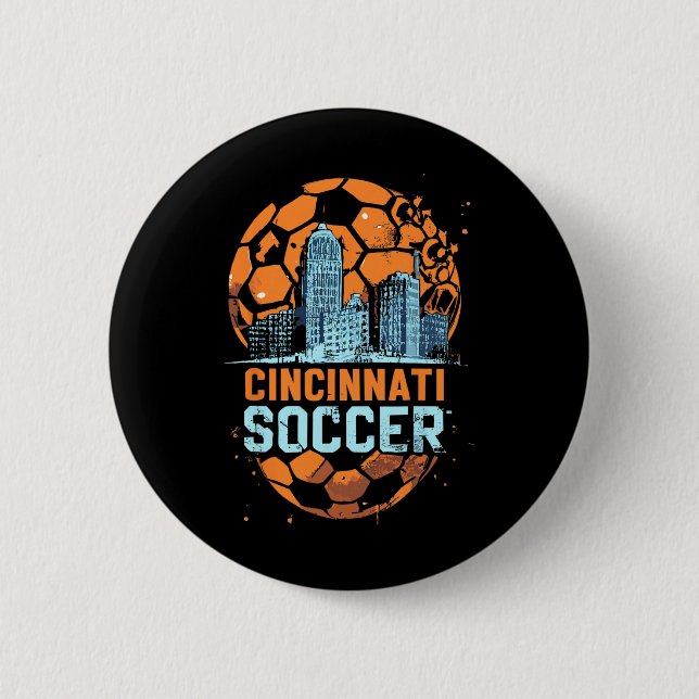 Cincinnati Soccer City Siluett Cool Cincy 513  Knapp (Framsida)