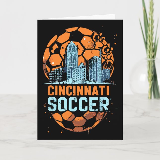 Cincinnati Soccer City Siluett Cool Cincy 513  Kort (Framsida)