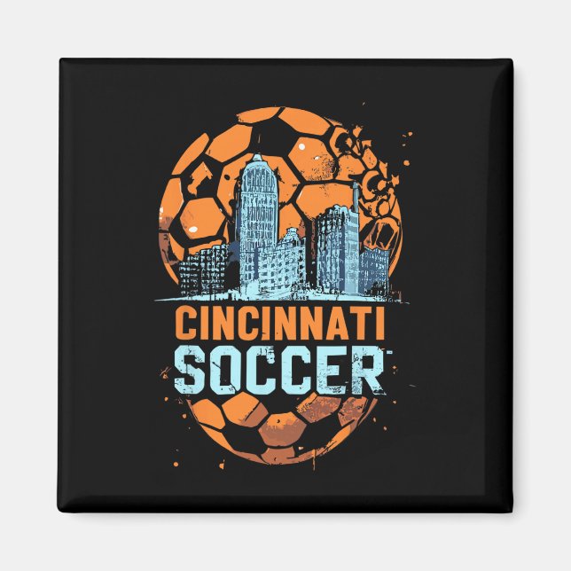 Cincinnati Soccer City Siluett Cool Cincy 513  Magnet (Framsidan)