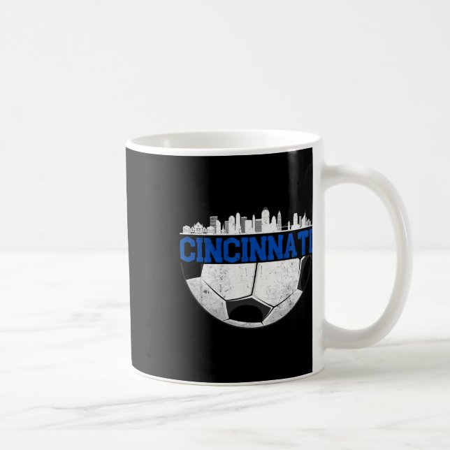 Cincinnati Soccer Distressed Cincy nati  Kaffemugg (Höger)