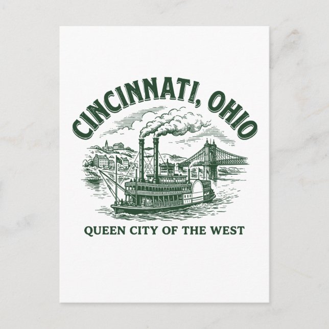 Cincinnati stad Ohio Drottningstaden i väst Vykort (Framsida)