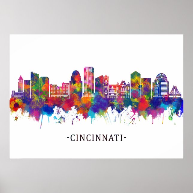 Cincinnati USA Skyline Poster (Framsidan)