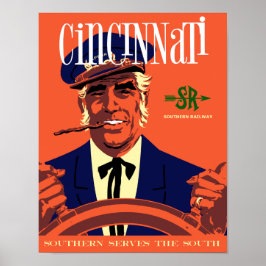 Cincinnati , Vintage stil, reseaffisch för järnväg Poster