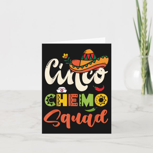 Cinco Chemo Squad Chemoterapi Nurse Crew Roligt Ci Kort (Framsida)