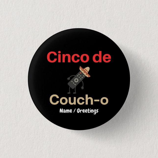 Cinco de Couch-o Remote Control Sombrero Funny Knapp (Framsida)