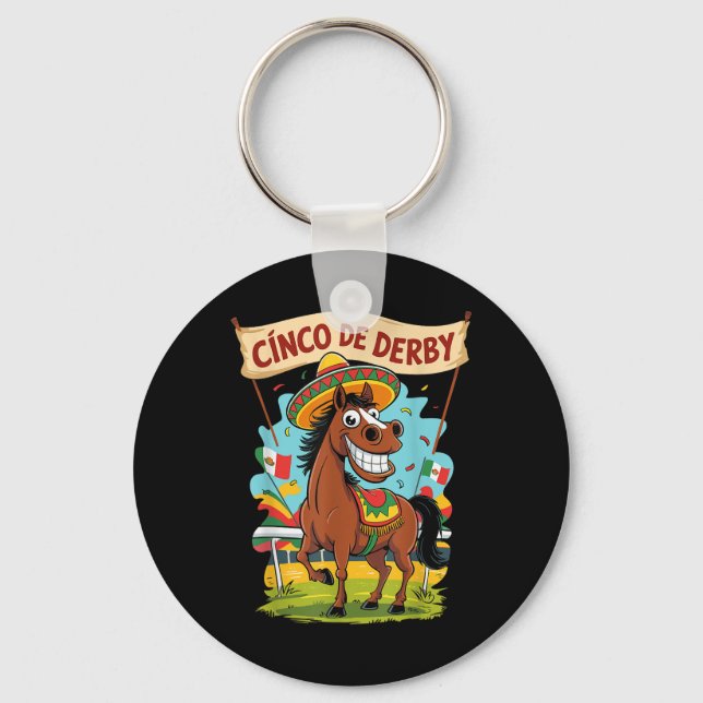 Cinco De Derby Funny Horse Tävla Derby De Mayo Nyckelring (Framsida)