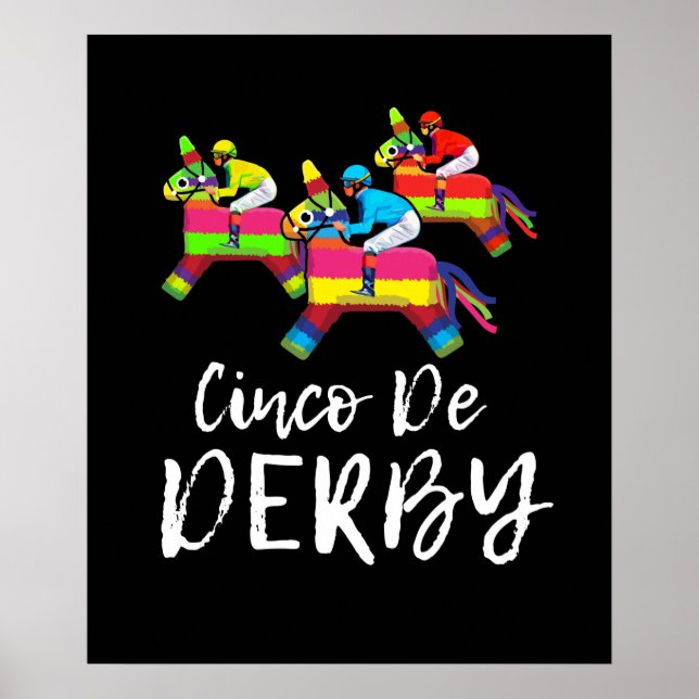 Cinco De Derby Kentucky pinata Sombrero Mexiicans Poster (Framsidan)