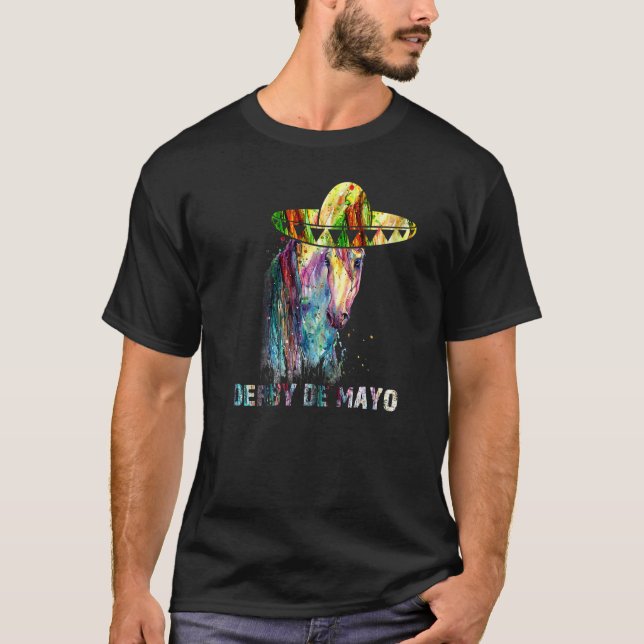 Cinco De Derby Mexican Kentucky Horse Tävling T Shirt (Framsida)