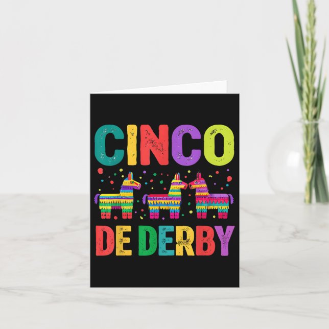 Cinco De Derby Shirt Funny Horse Tävla Fiesta Tee Kort (Framsida)