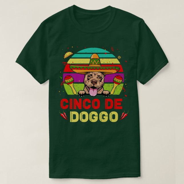 Cinco de Doggo Hilarious Pit Bull Dog for Cinco de T Shirt (Design framsida)