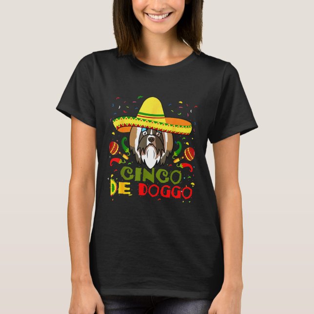Cinco De Doggo Shih Tzu Hund Kärlek R Mamma T Shirt (Framsida)