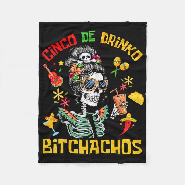 Cinco De Drinko Achos Cinco De Mayo Drinking Fleecefilt (Framsidan)