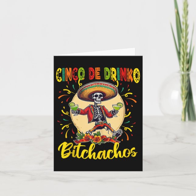 Cinco De Drinko Achos Cinco De Mayo Drinking Funny Kort (Framsida)