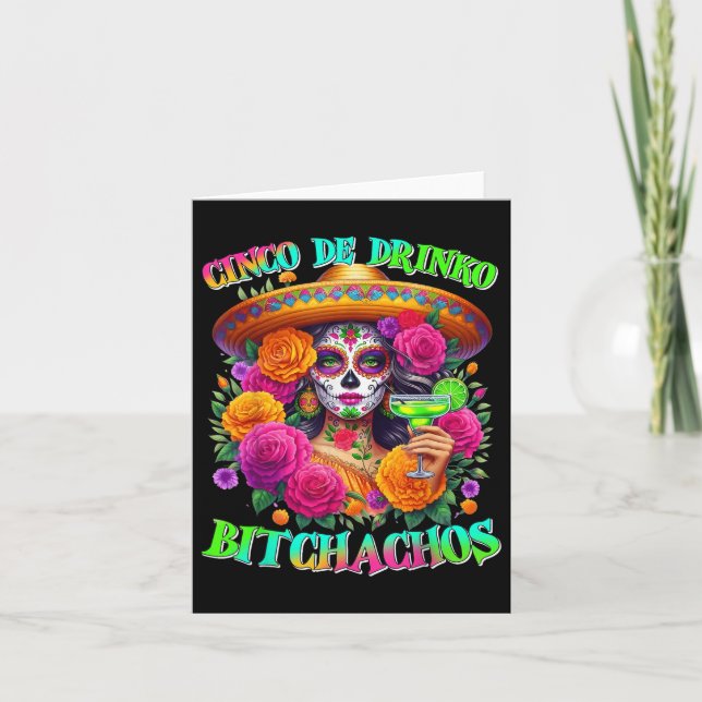 Cinco De Drinko Achos Cinco De Mayo Drinking Mexic Kort (Framsida)