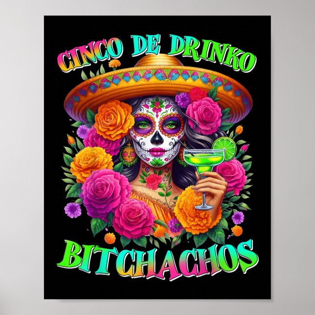Cinco De Drinko Achos Cinco De Mayo Drinking Mexic Poster (Framsidan)