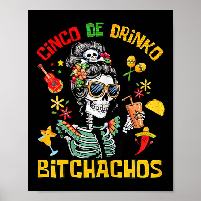 Cinco De Drinko Achos Cinco De Mayo Drinking Poster (Framsidan)