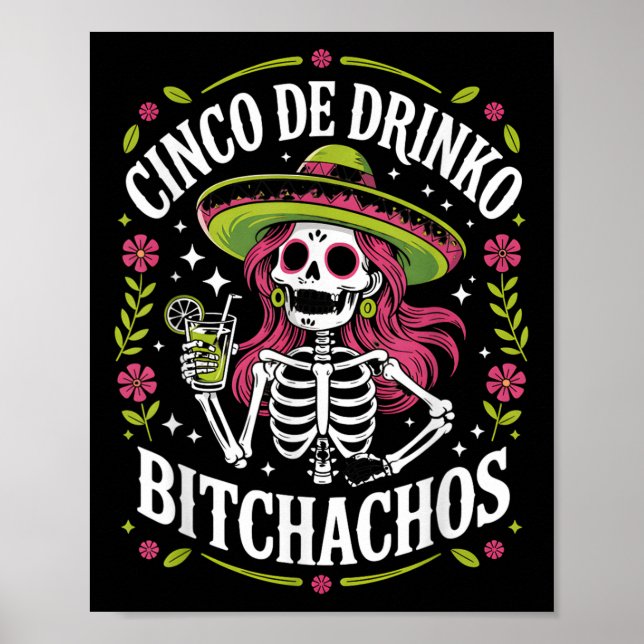 Cinco De Drinko Achos Cinco De Mayo Mexican Party Poster (Framsidan)