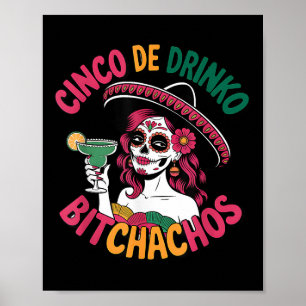 Cinco De Drinko Achos Funny Mexikanska Party Cinco Poster