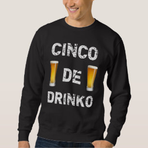 Cinco De Drinko Beer Glass Cinco De Mayo Party Lång Ärmad Tröja