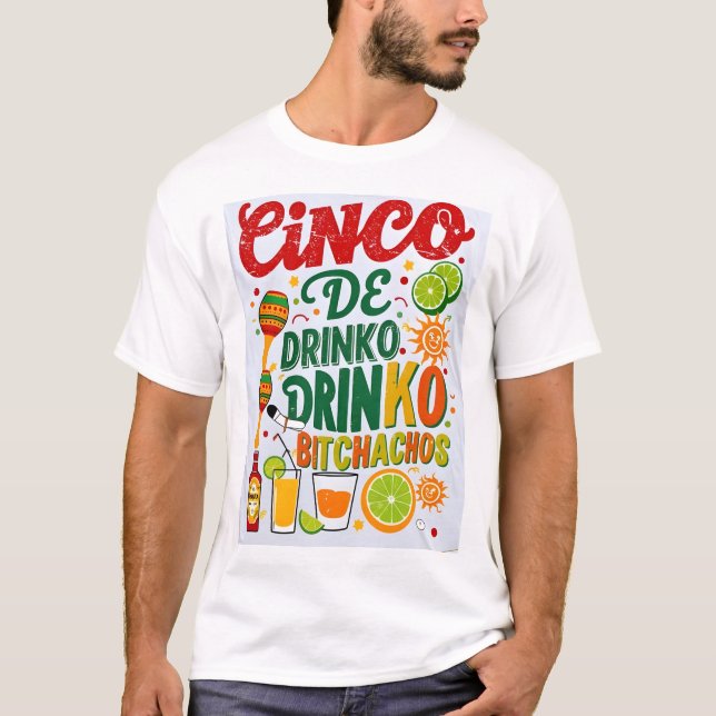 Cinco De Drinko Bitchachos Manar Womens Drinking T Shirt (Framsida)