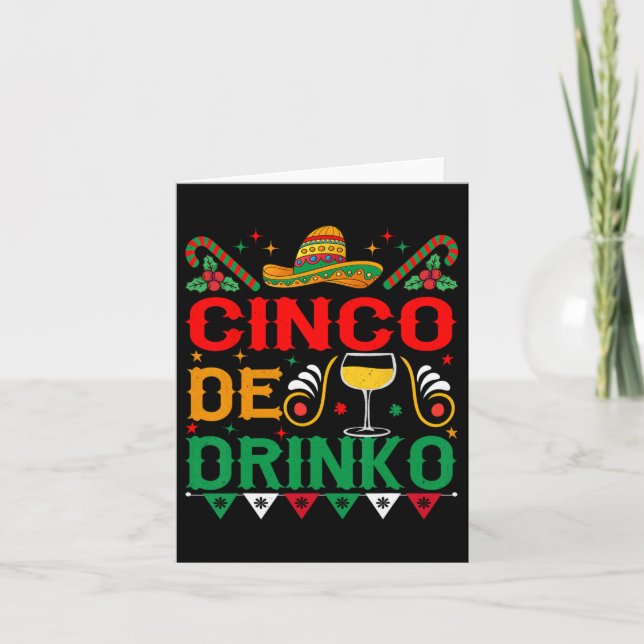 Cinco De Drinko Cinco De Mayo Funny 1 Kort (Framsida)