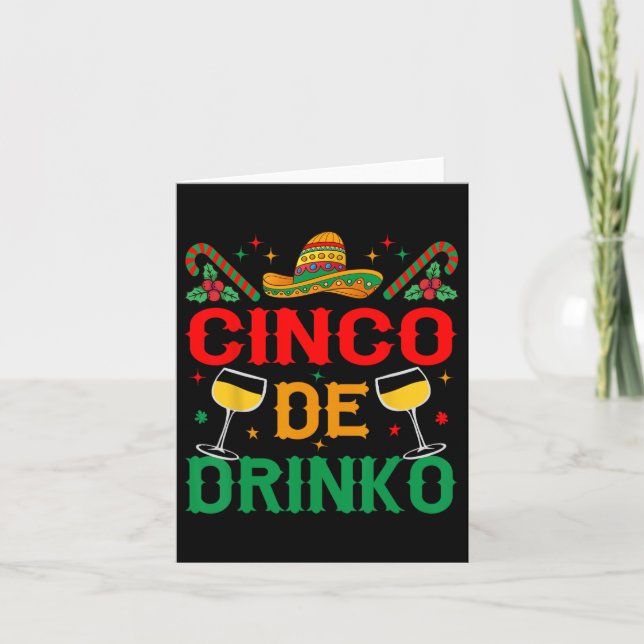 Cinco De Drinko Cinco De Mayo Funny Kort (Framsida)