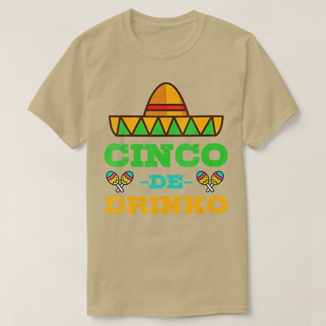 Cinco De Drinko Cinco De Mayo Funny Mexikanska Par T Shirt (Design framsida)