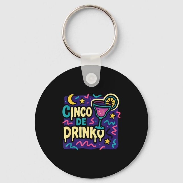 Cinco de drinko fest femte maj månads fiesta 5 nyckelring (Framsida)