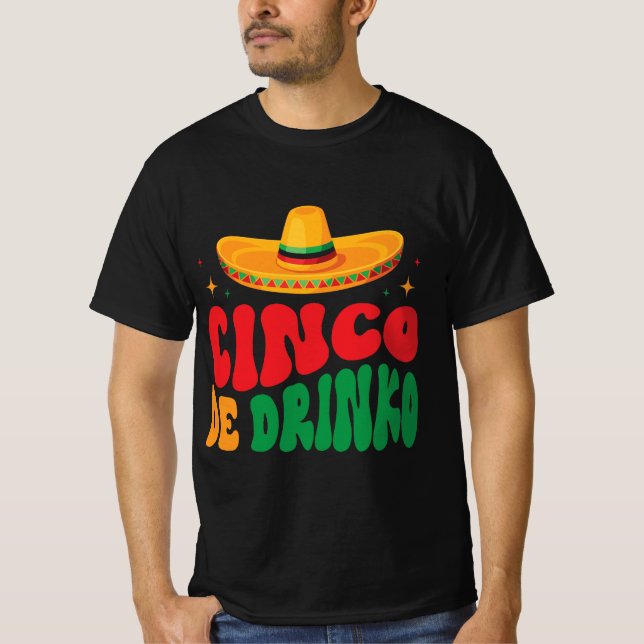 Cinco de Drinko Fiesta Design T Shirt (Framsida)