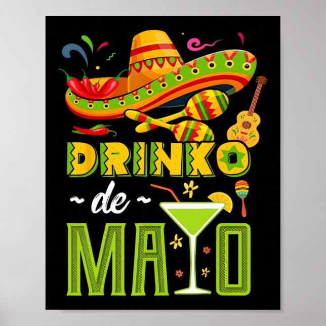 Cinco De Drinko Fiesta Mexican Cinco De Mayo Party Poster (Framsidan)
